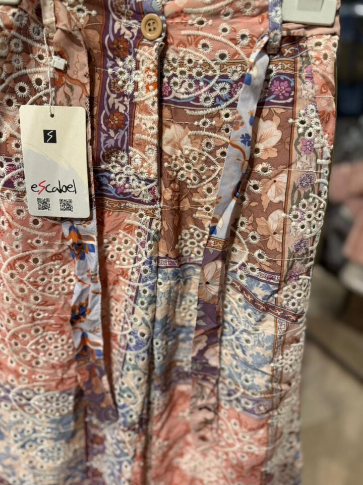 Escabel Desenli Dokuma Pantolon