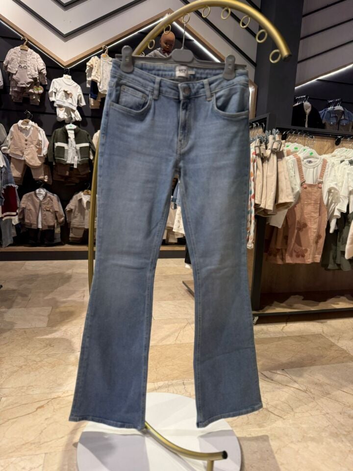 Kadın Mavi Jean Pantolon – İspanyol Paça Yüksek Bel