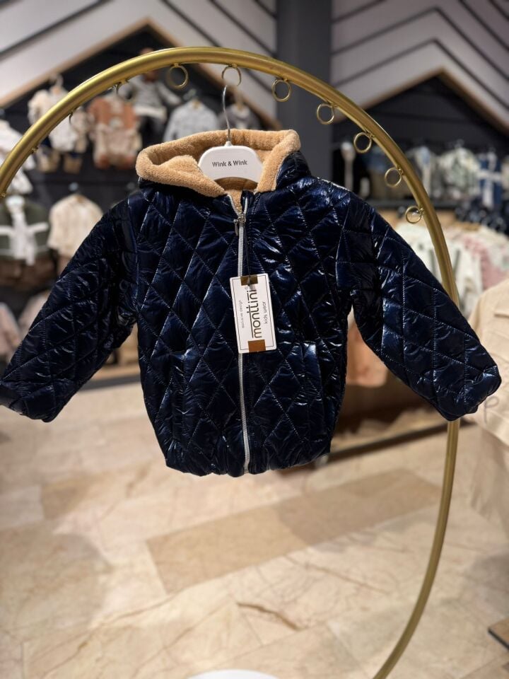 Kapüşonlu İçi Peluş Astarlı Parlak Kapitone Çocuk Mont – Fermuarlı Kışlı