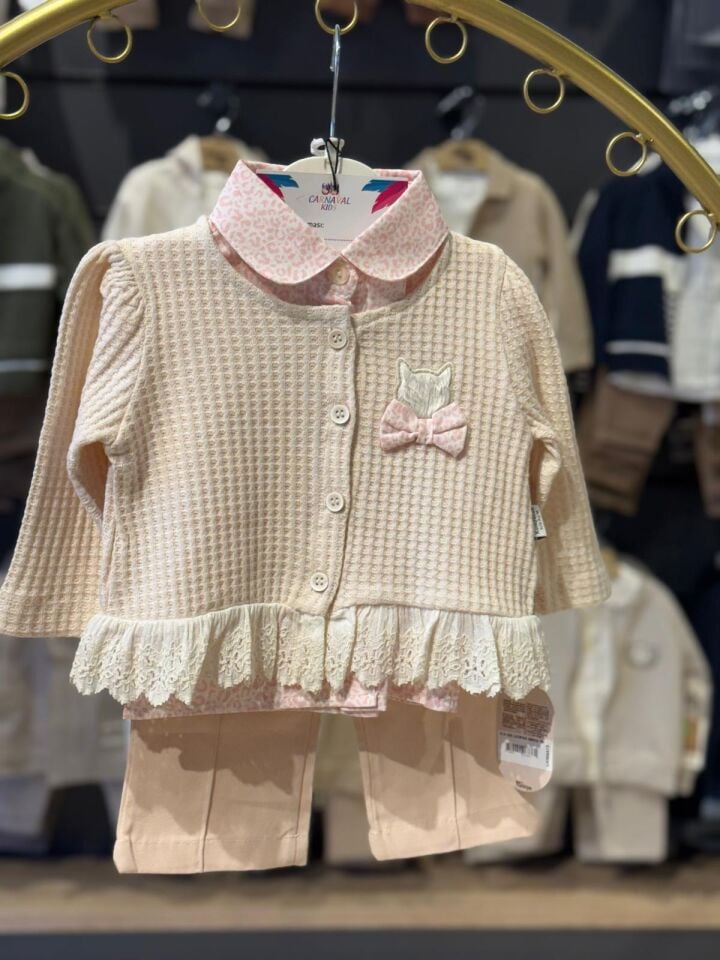 Kız Bebek Hırkalı 3’lü Takım