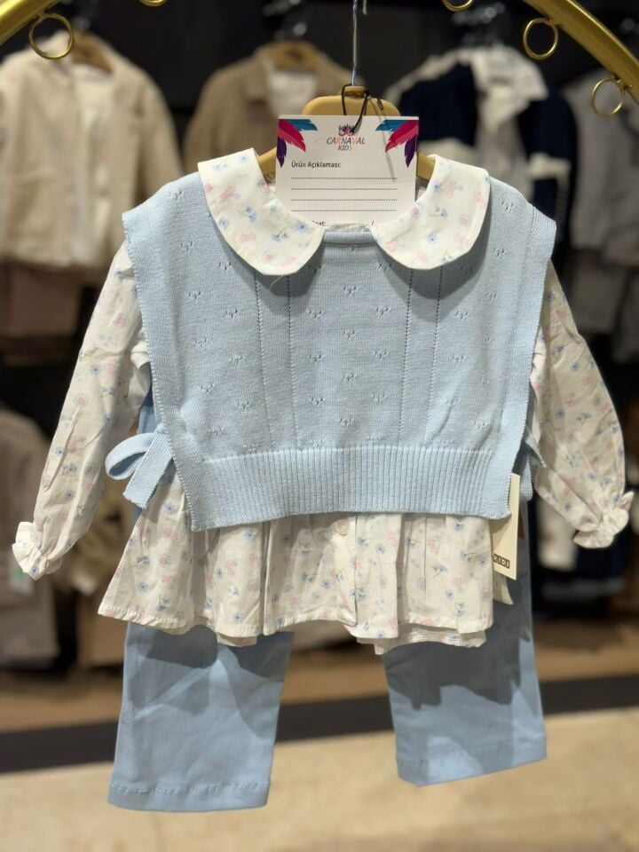 Kız Bebek Bluz & Pantolon 3lü Takım