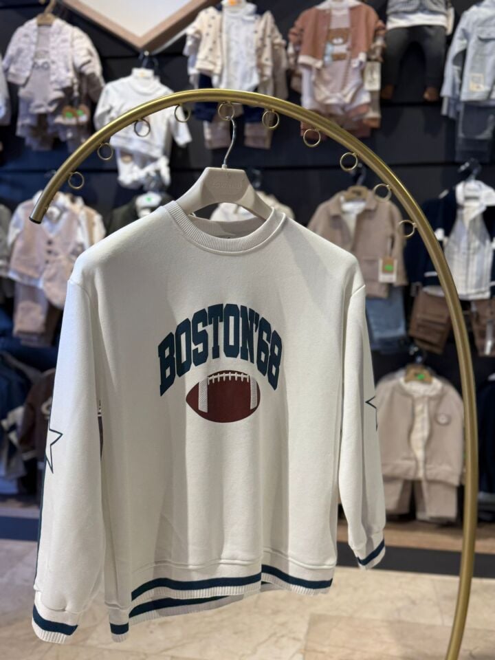Boston 68 Baskılı Unisex Çocuk Sweatshirt