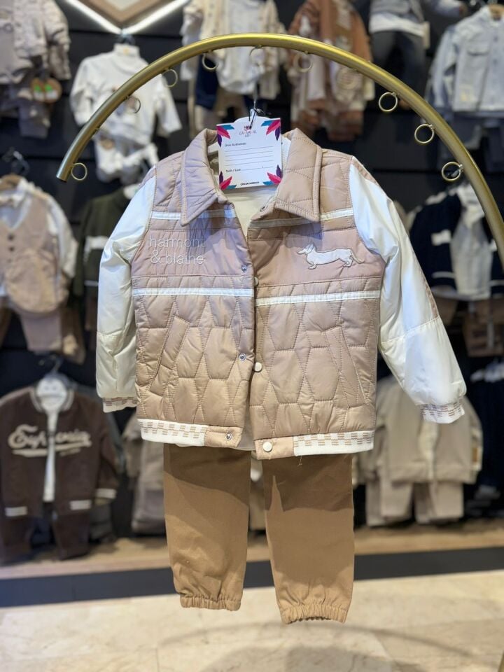 Kapitone Ceketli 3’lü Çocuk Takımı